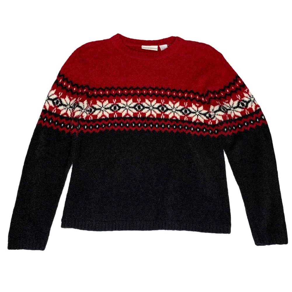 Croft & Barrow Red and Black Patterned Sweater